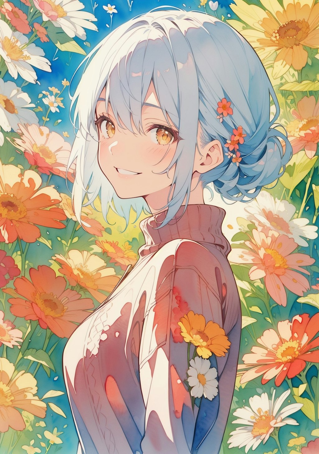 看板娘　flowers