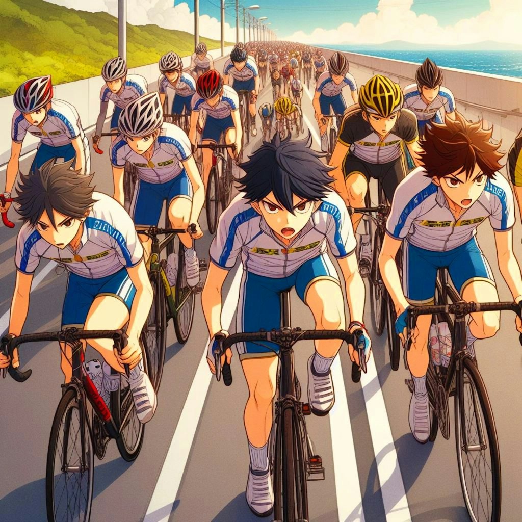 サイクルロードレースに全力で挑む、男子高校生達！！(12枚)