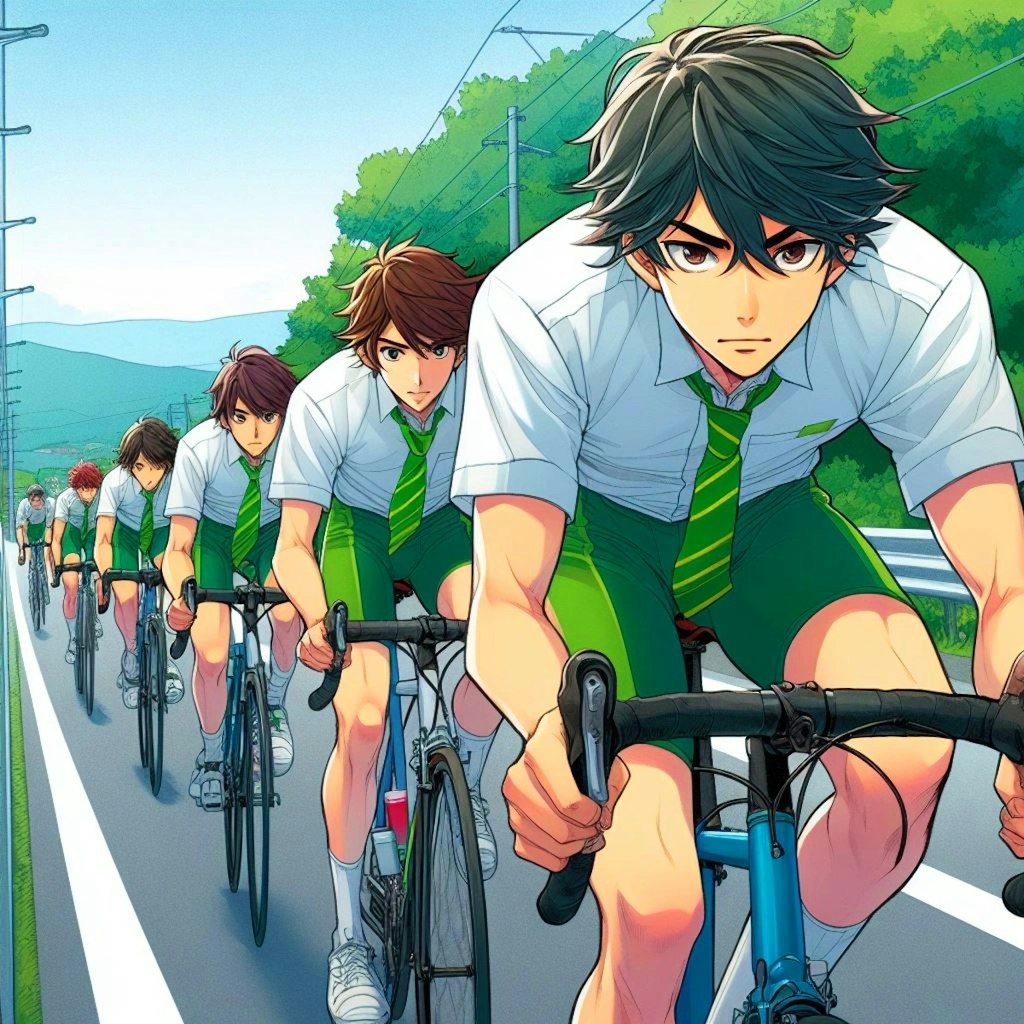 サイクルロードレースに全力で挑む、男子高校生達！！(12枚)