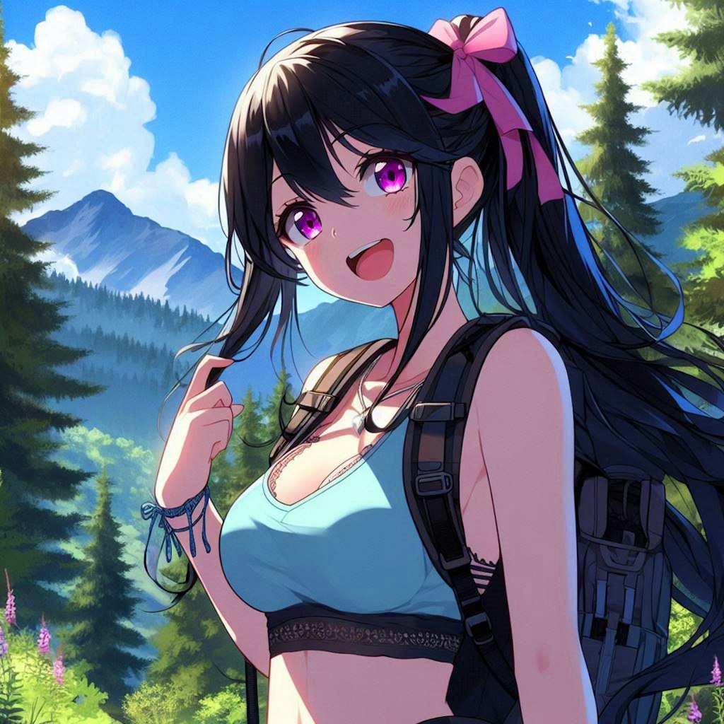 山と、黒髪ポニーテール少女⛰️1-1(9枚)