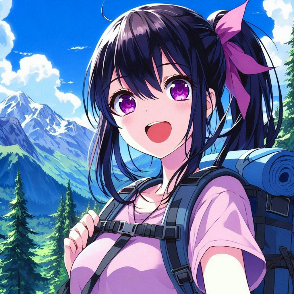 山と、黒髪ポニーテール少女⛰️1-1(9枚)