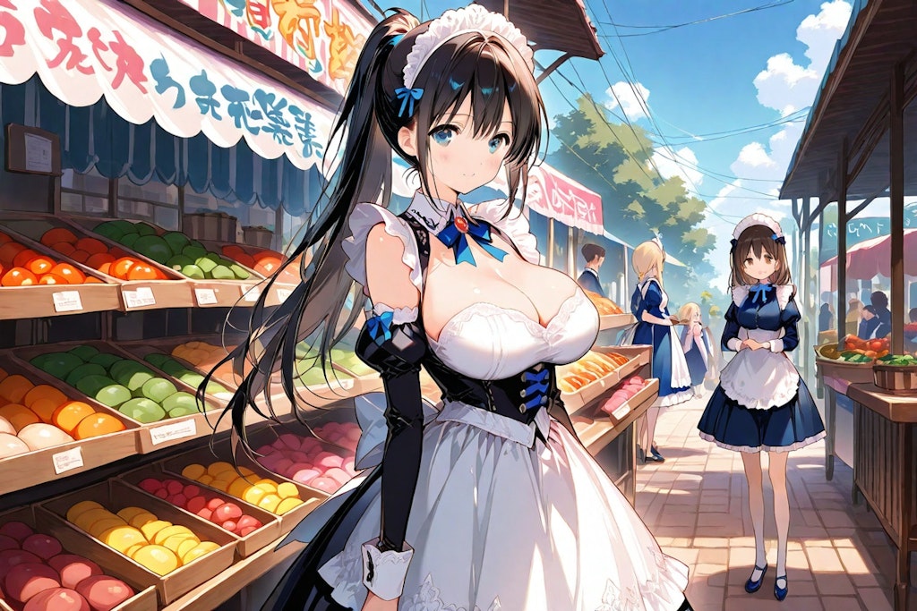 このメイド服、ちょっと恥ずかしいな。