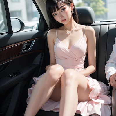 pastel pink knee-length dress