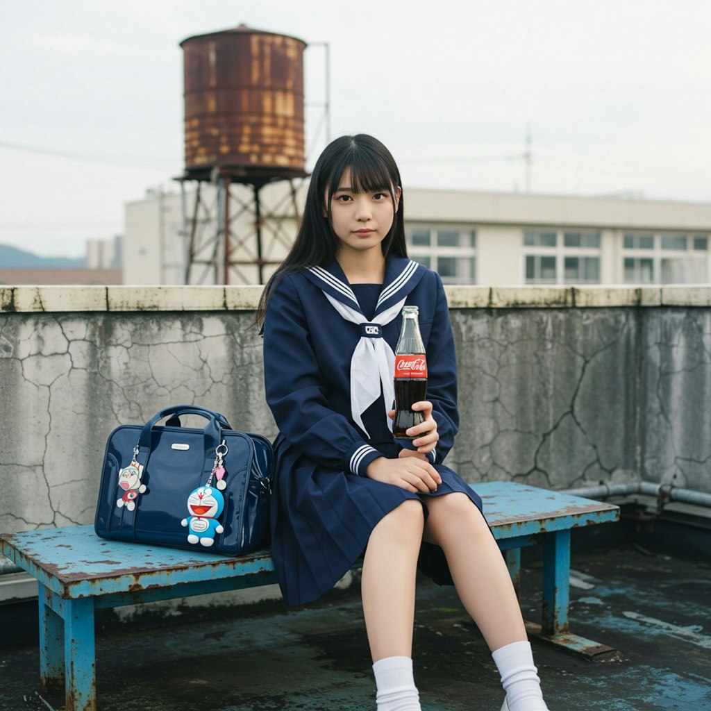 屋上のJK
