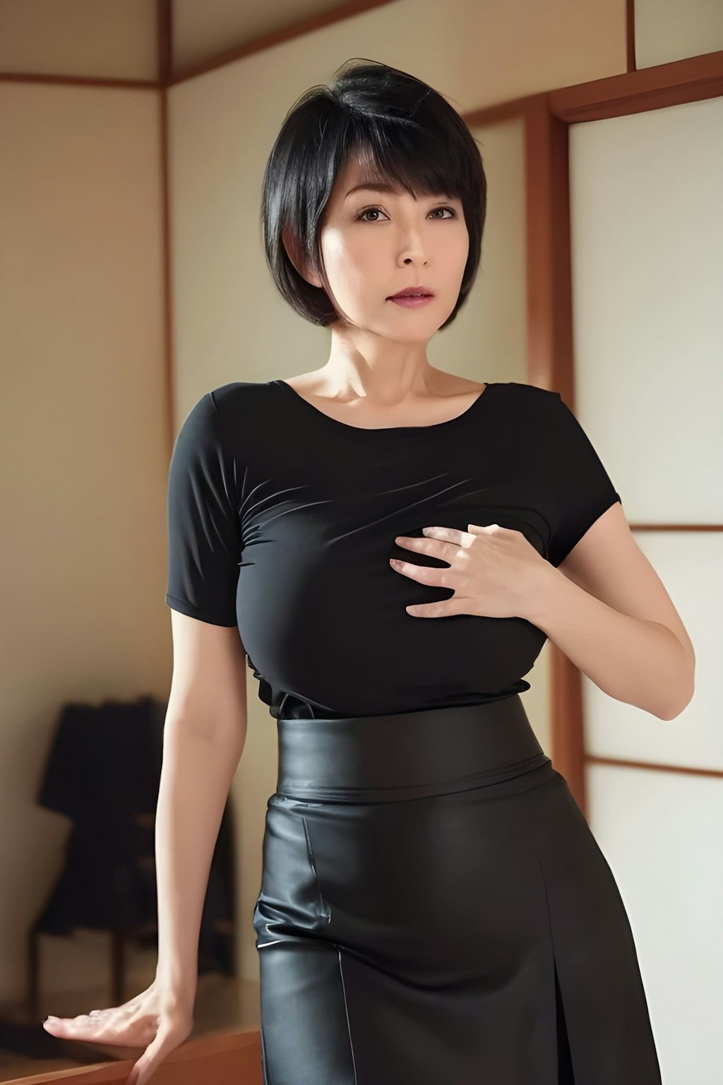 喪服の熟女