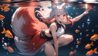 海中のお狐様