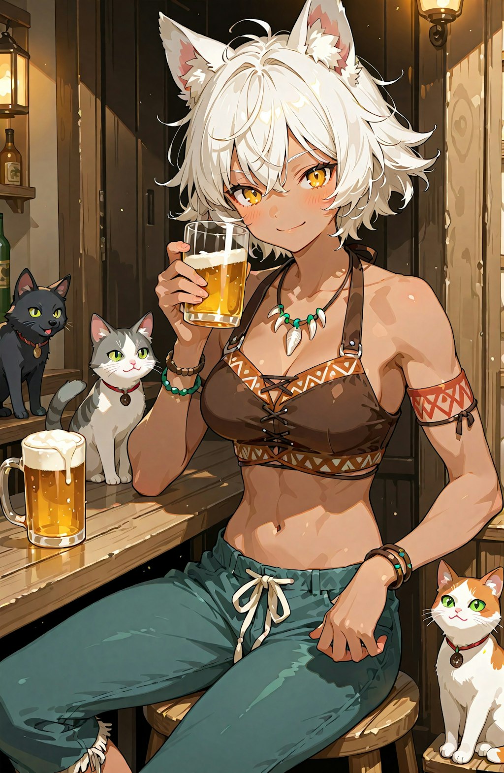 狼の戦士と屋外ねこBAR