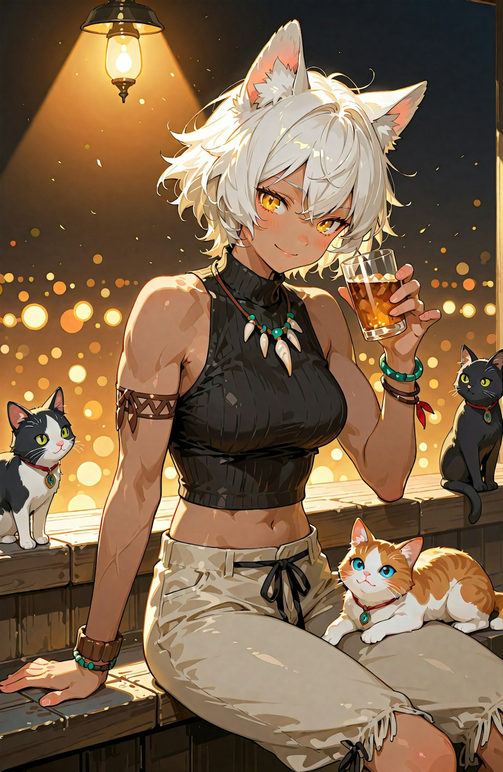 狼の戦士と屋外ねこBAR