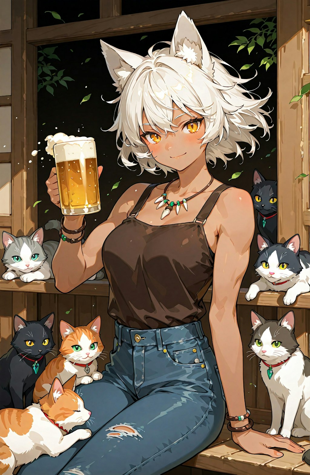 狼の戦士と屋外ねこBAR