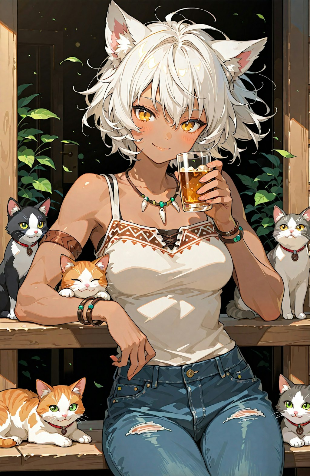狼の戦士と屋外ねこBAR