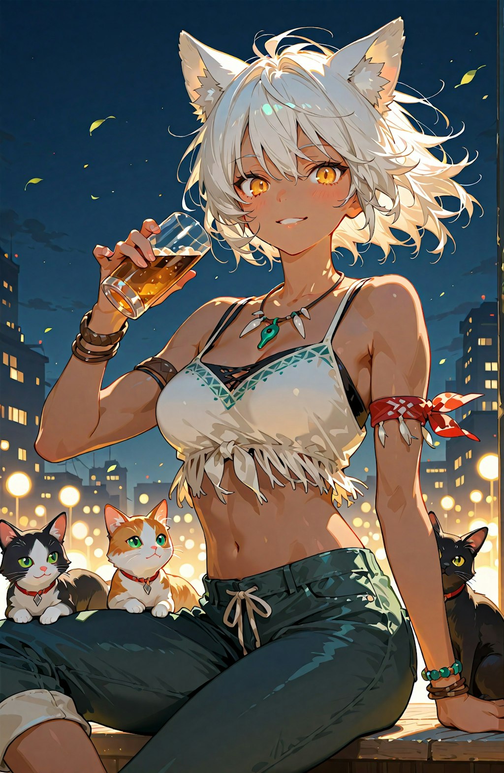 狼の戦士と屋外ねこBAR