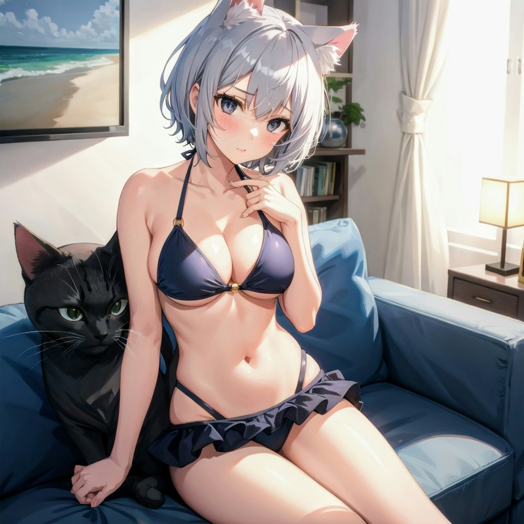 部屋に戻ると…飼い猫が、女の子にっ!?まっ、いっか…