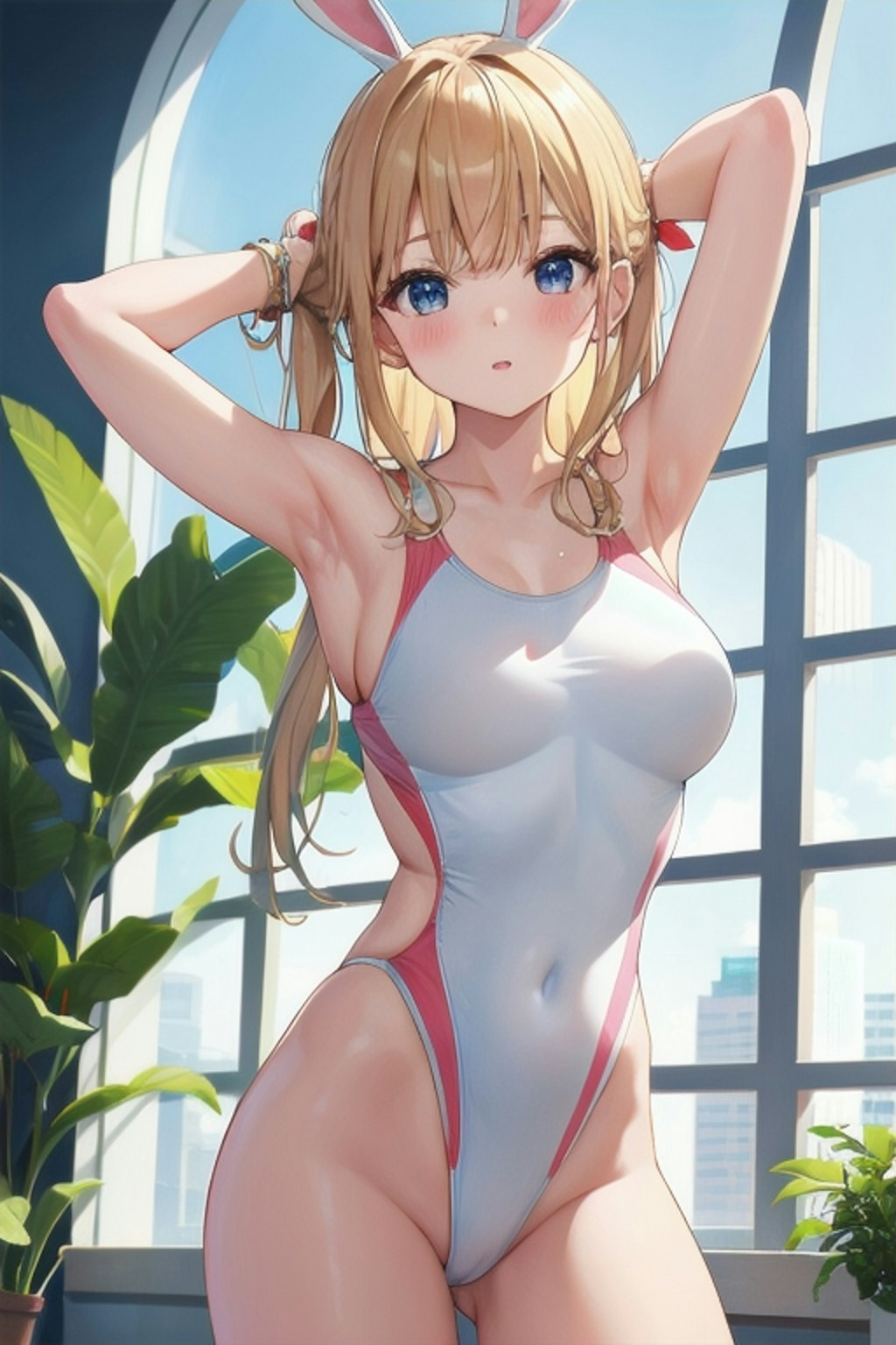 スク水バニーの女の子