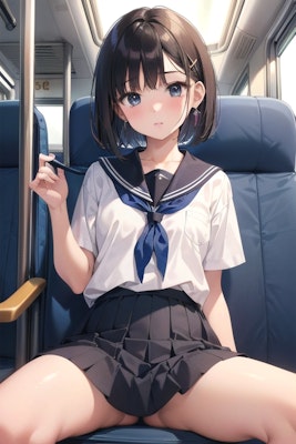 電車で向かいの席に座った女の子(R-15)