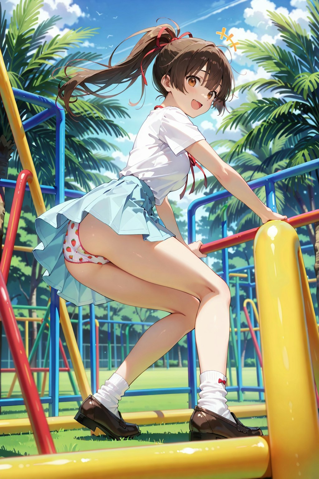公園で私服パンチラ撮影会 Y625