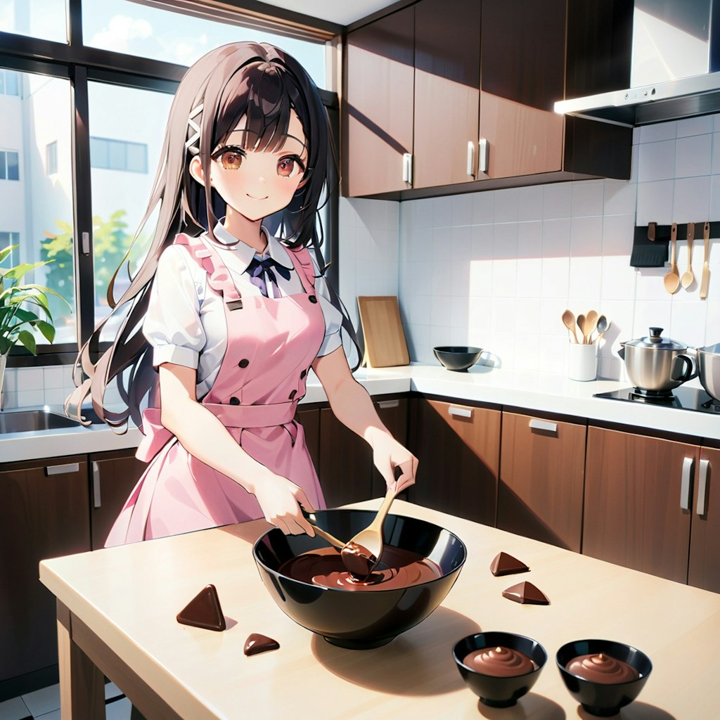 バレンタインのチョコ作り