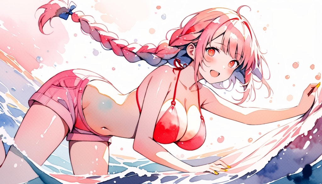 水着いろいろー（水彩画・イラスト塗り）