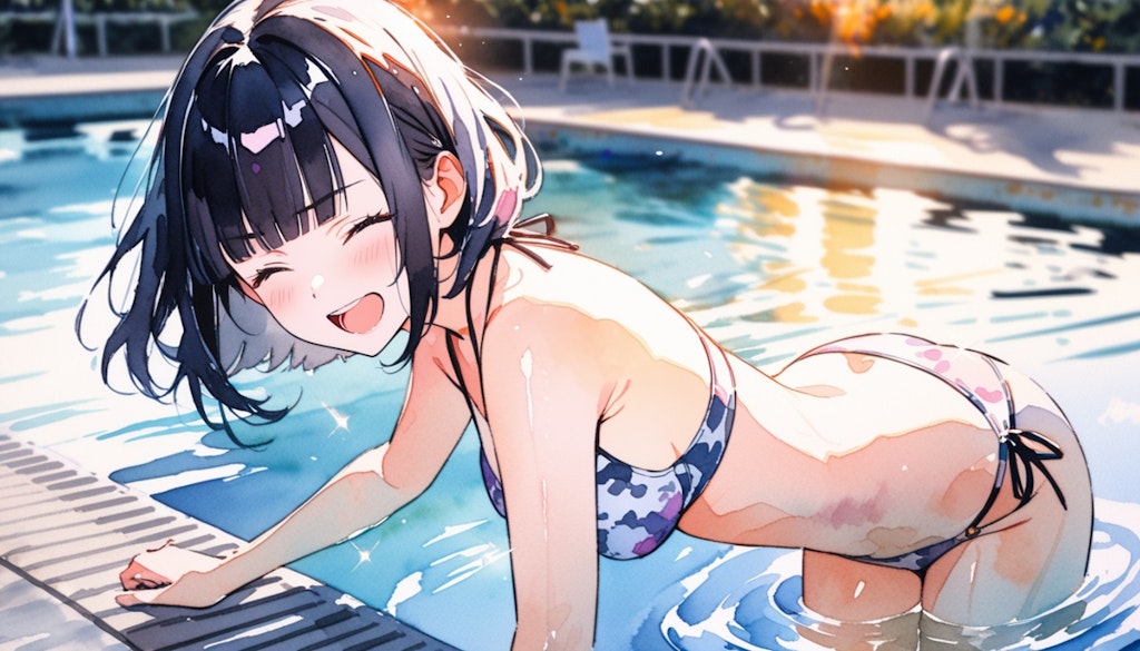 水着いろいろー（水彩画・イラスト塗り）