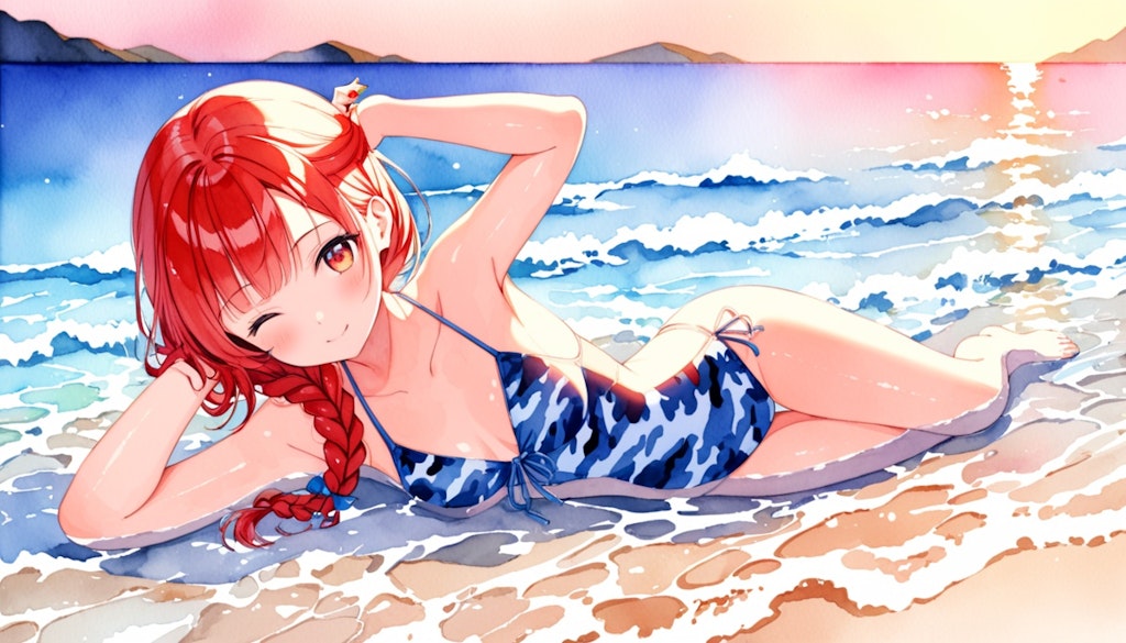 水着いろいろー（水彩画・イラスト塗り）