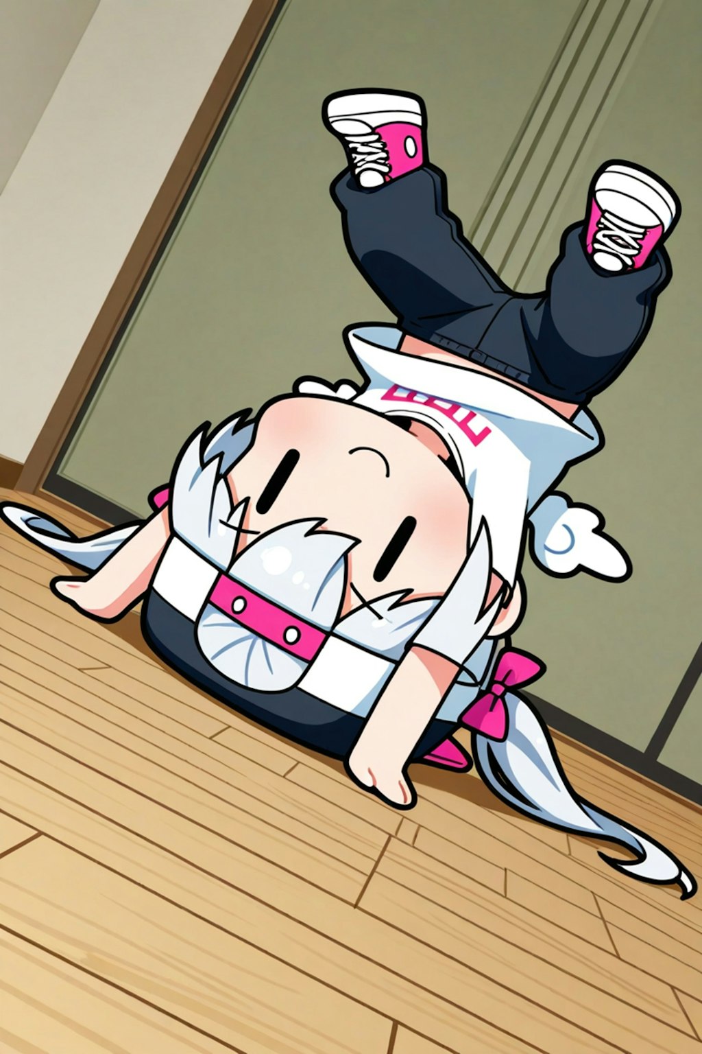 ブレイクダンスをするチビメイドさん