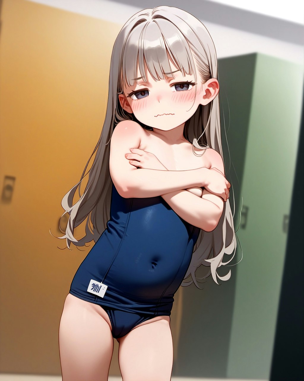 ちっぱい水着のお着換え中