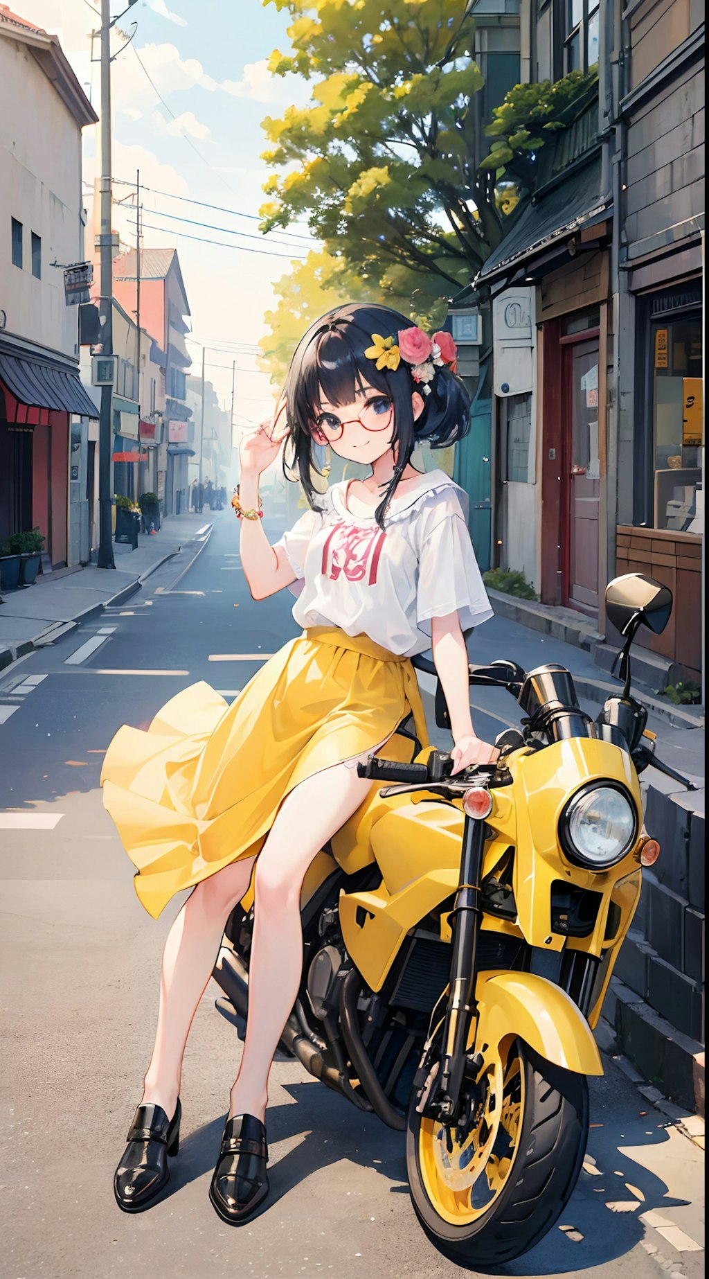 バイク乗り眼鏡っ子