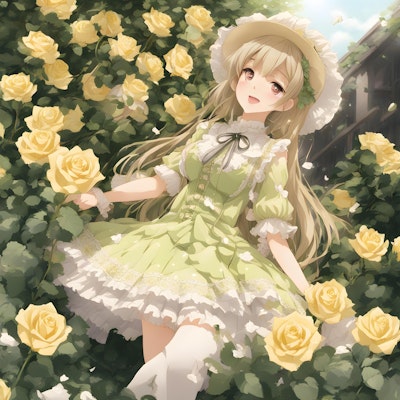 💓黄緑色のバラ