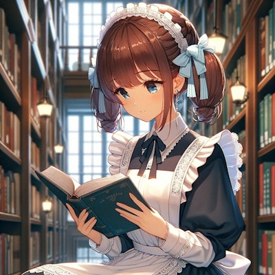 図書館で読書