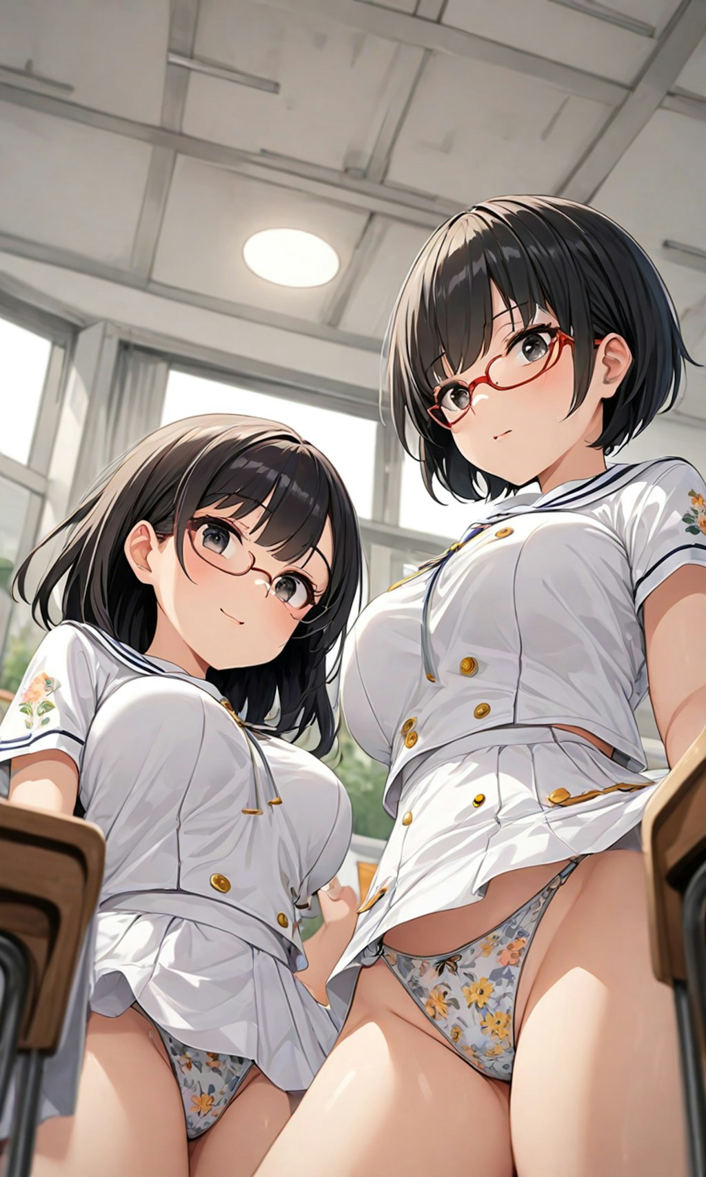 パンチラとセーラー服と眼鏡と女子高校生と