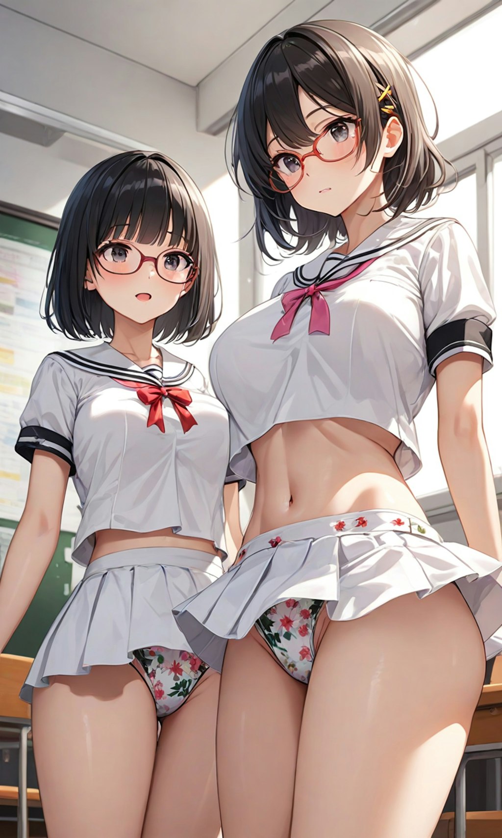 パンチラとセーラー服と眼鏡と女子高校生と