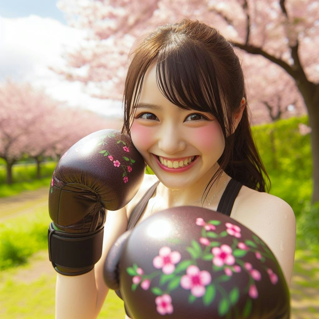ボクシング　桜　1566-