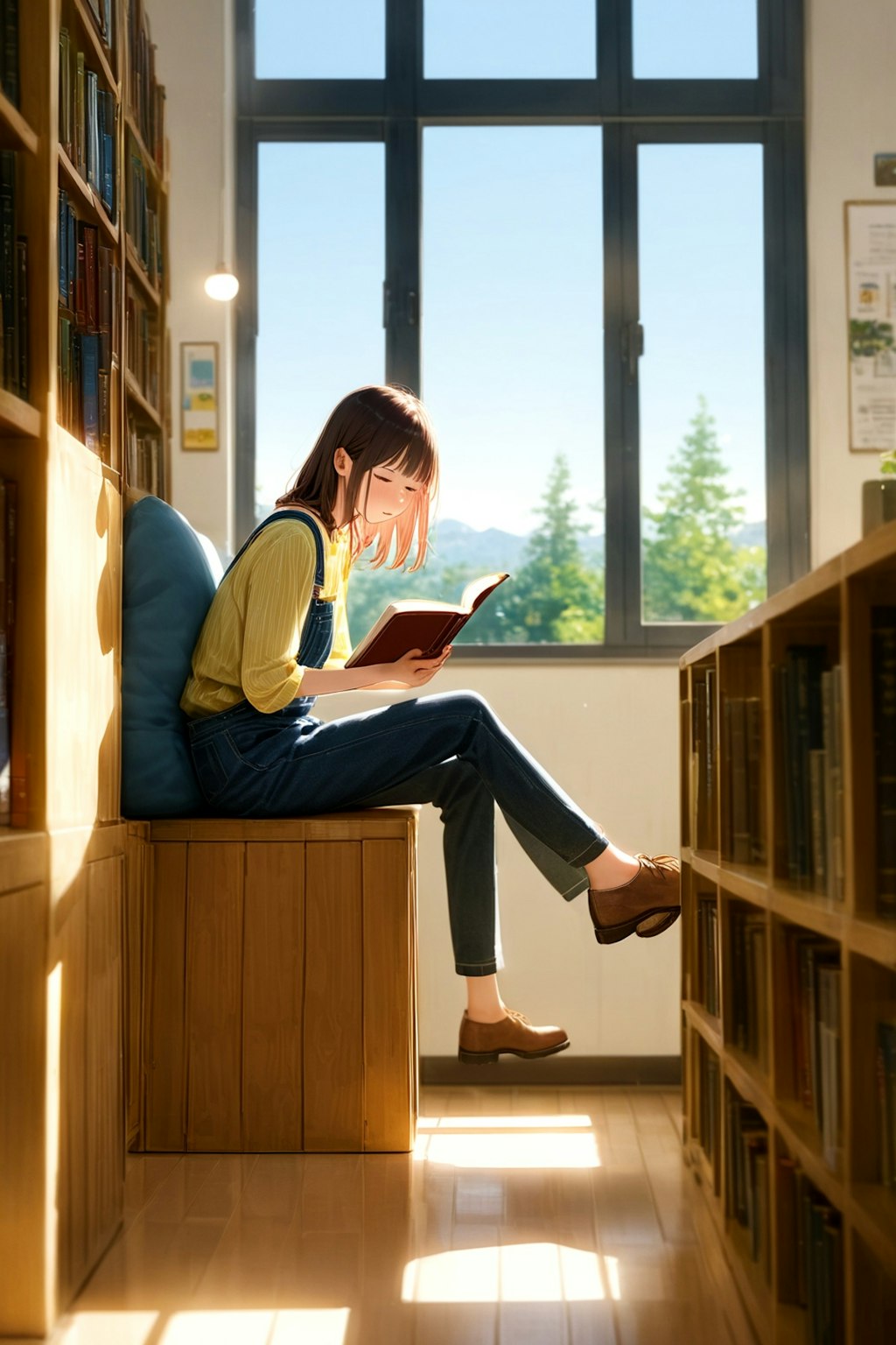 図書館でくつろぎ