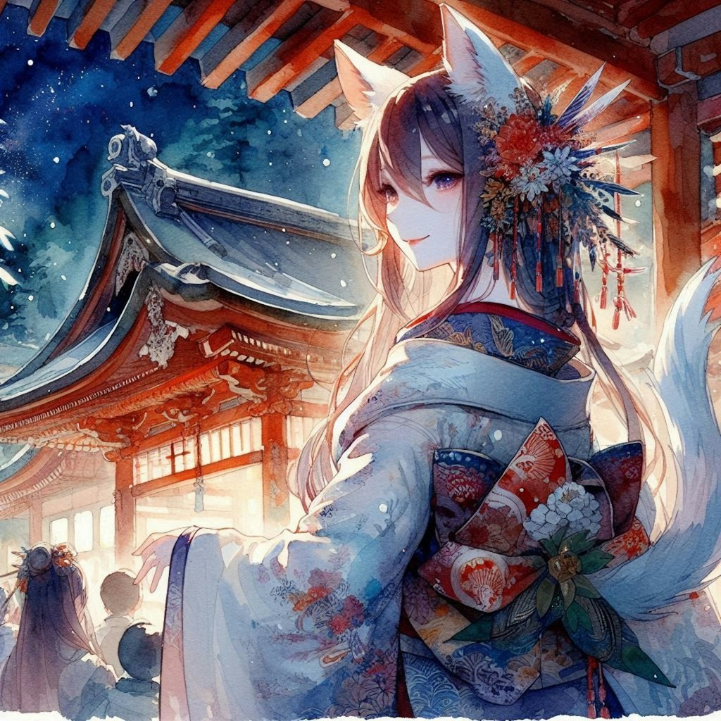 夜の神社祭
