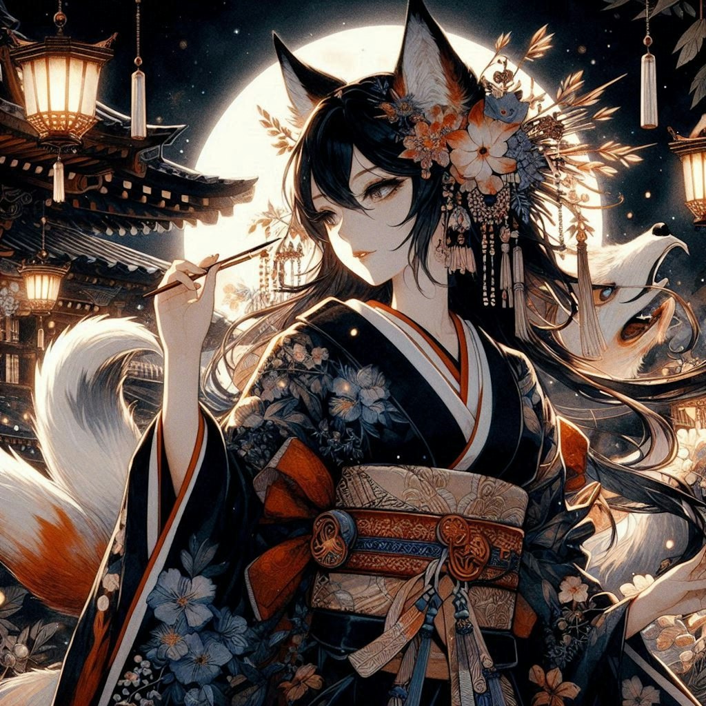 夜の神社祭
