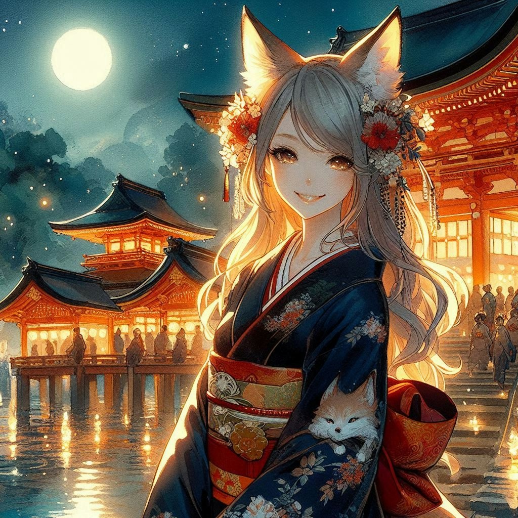 夜の神社祭