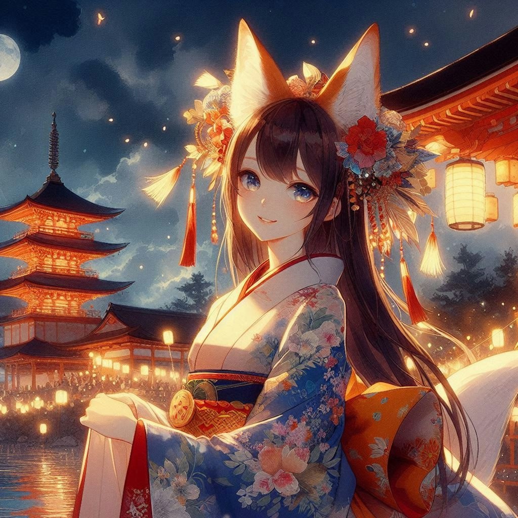 夜の神社祭