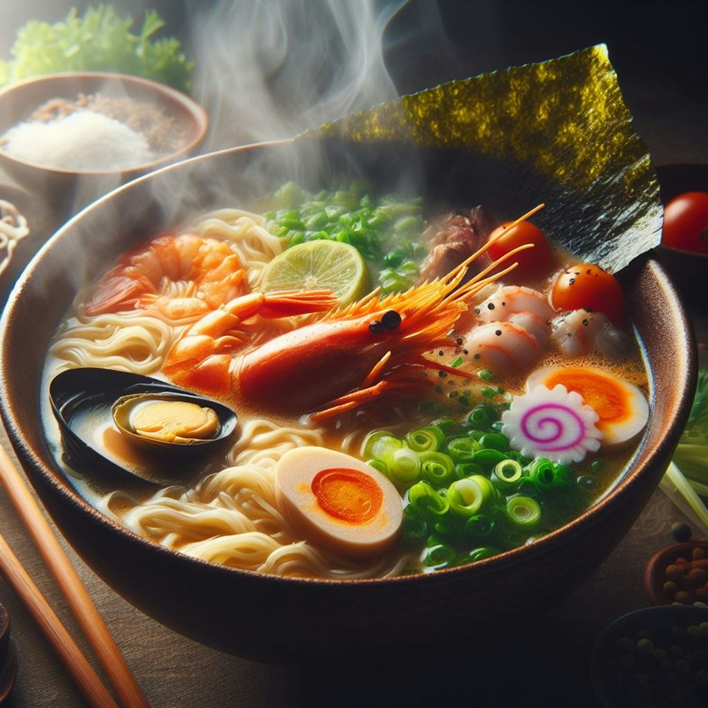 日本のseafood noodle