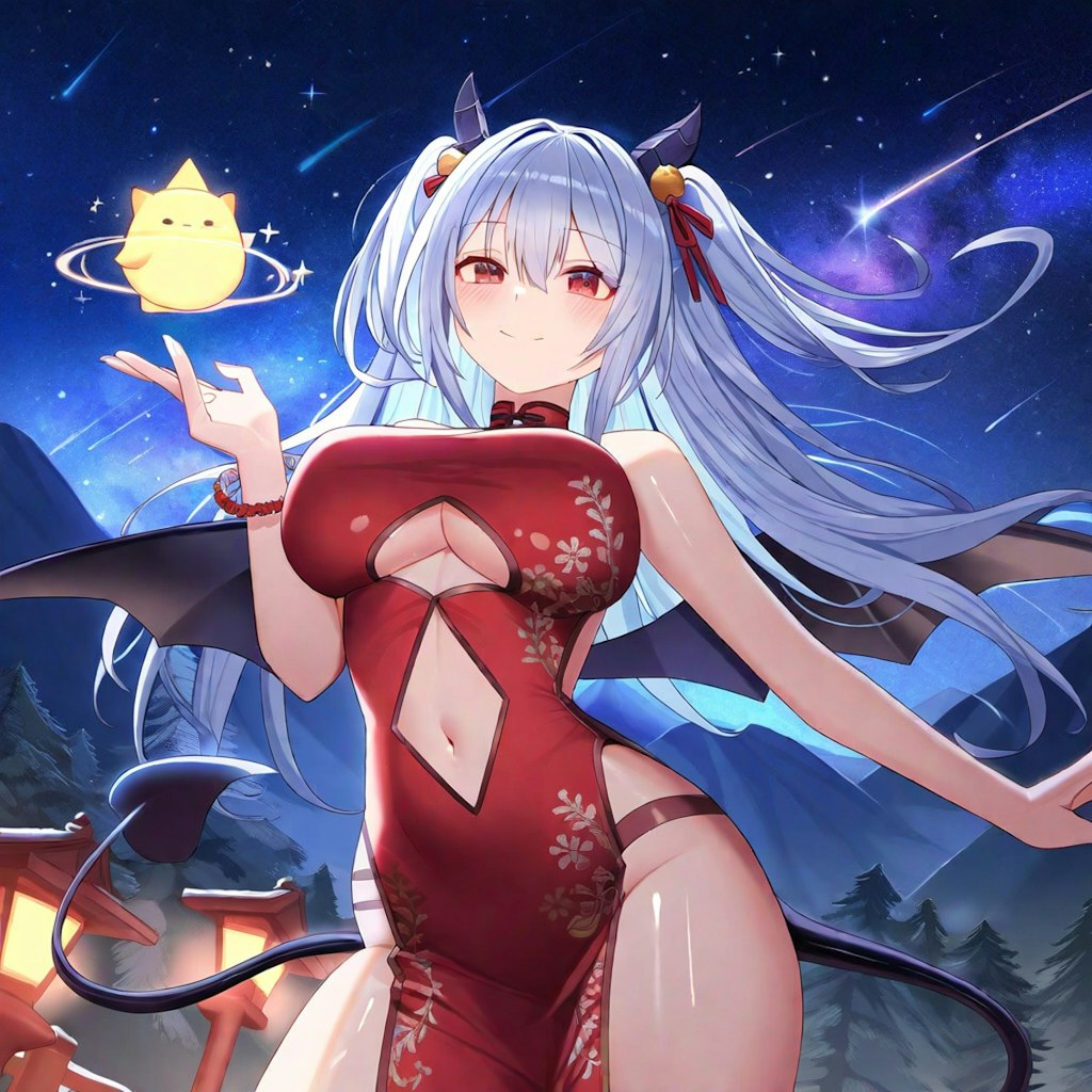 ヘソ出しチャイナドレスの悪魔です。