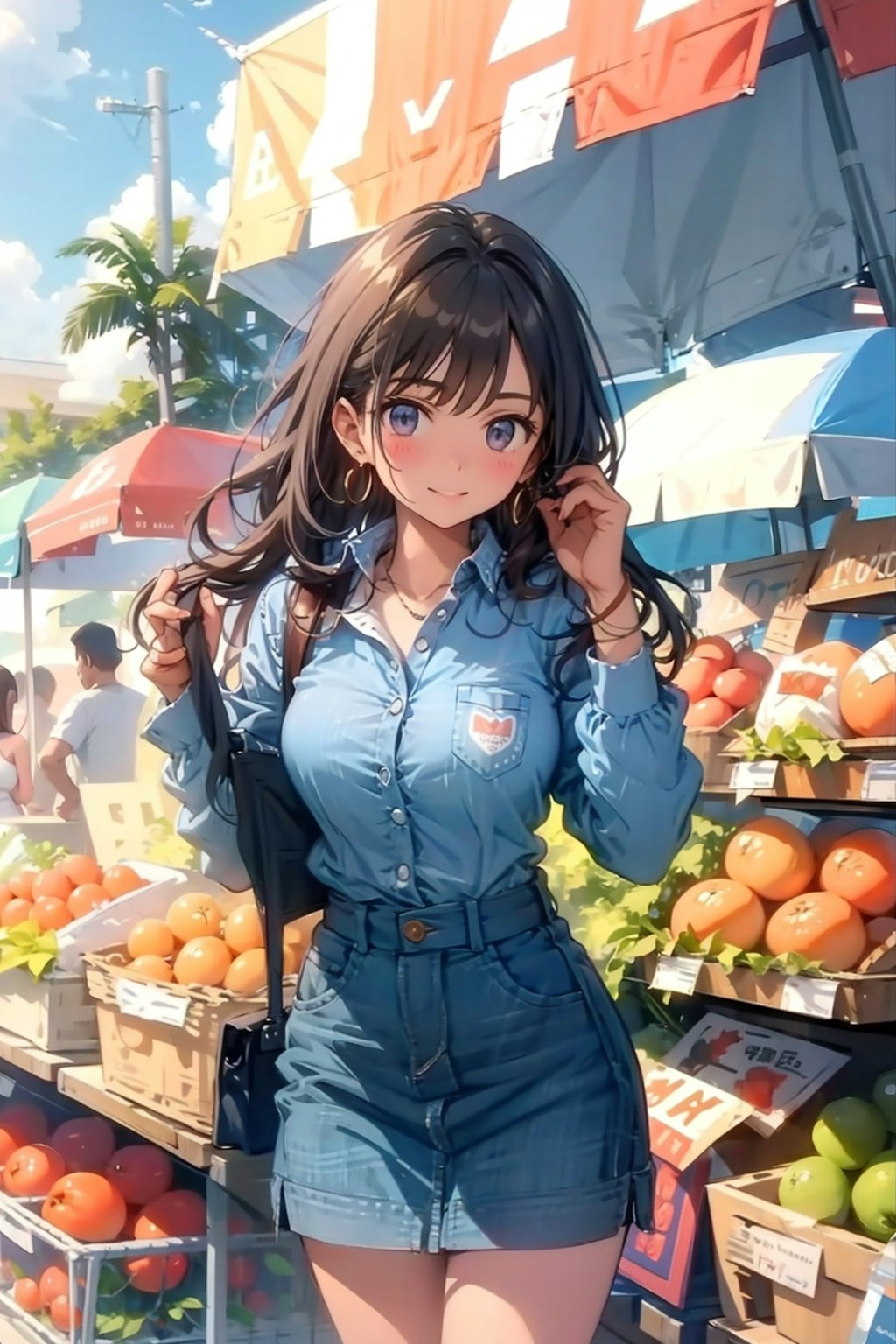 セミロングの美少女