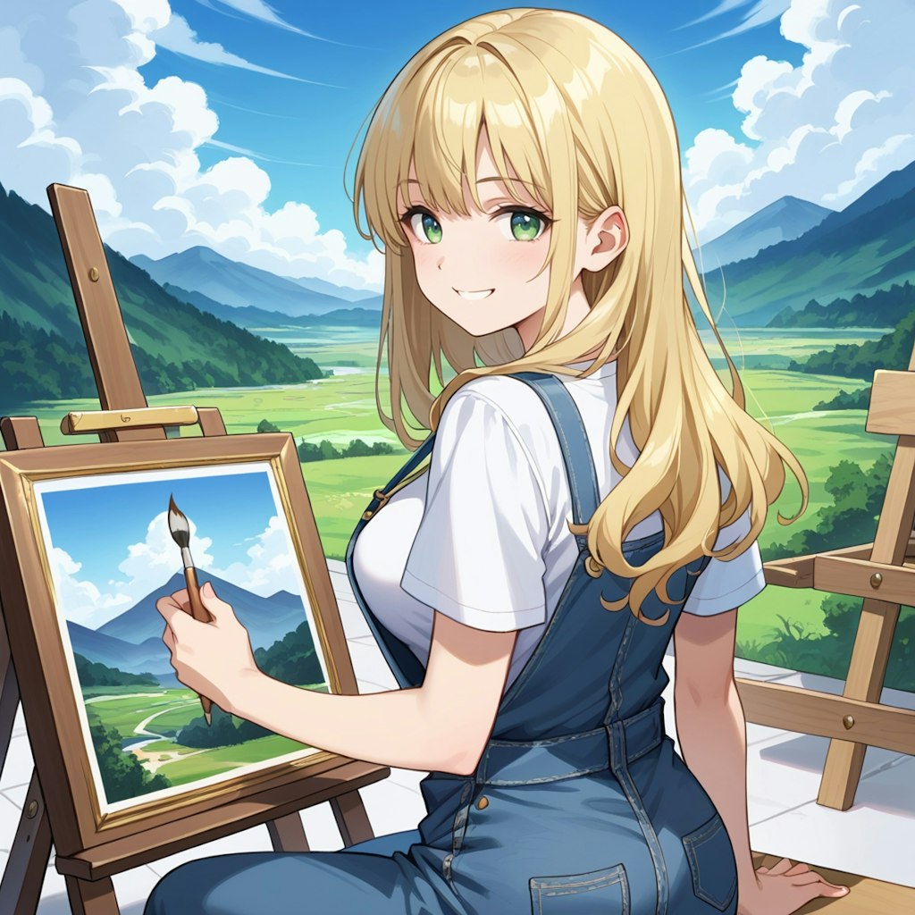 絵を描く女の子