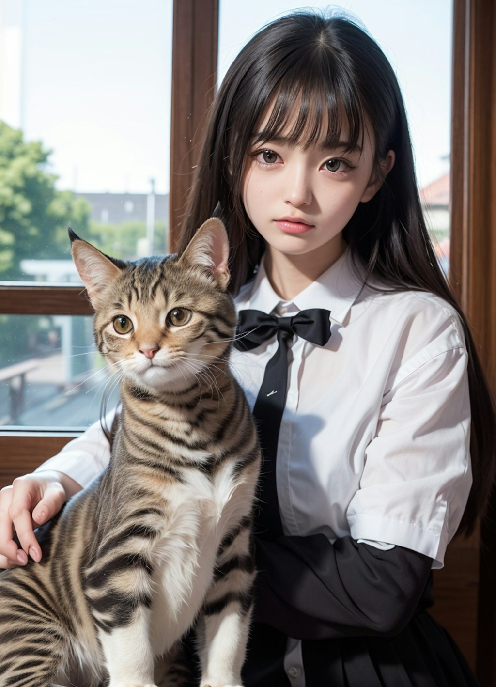 きれかわ猫と一緒お姉さん