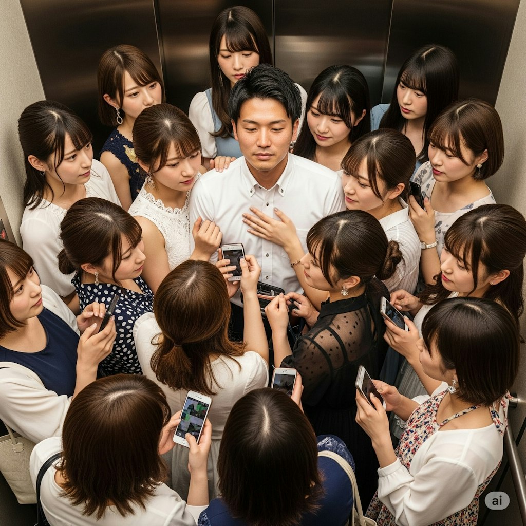 エレベータで奪い合い