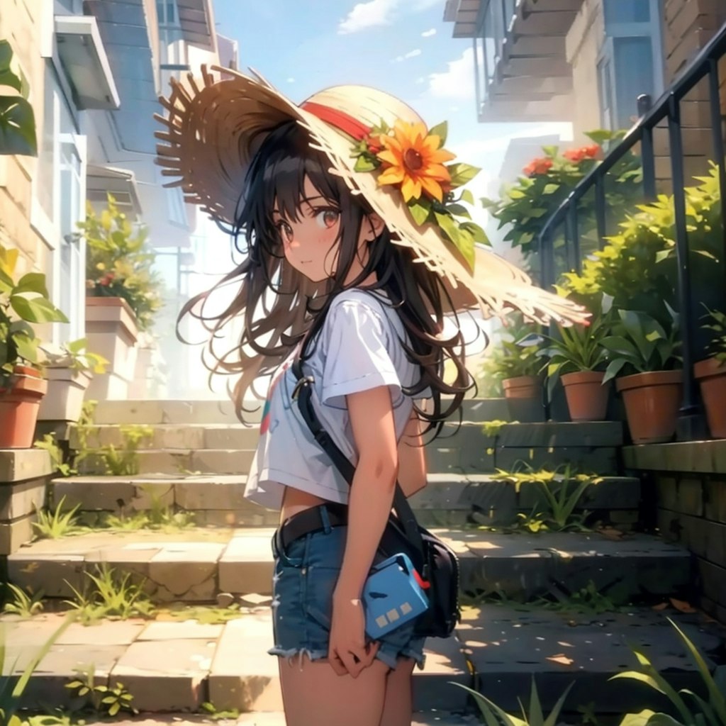 red straw hat