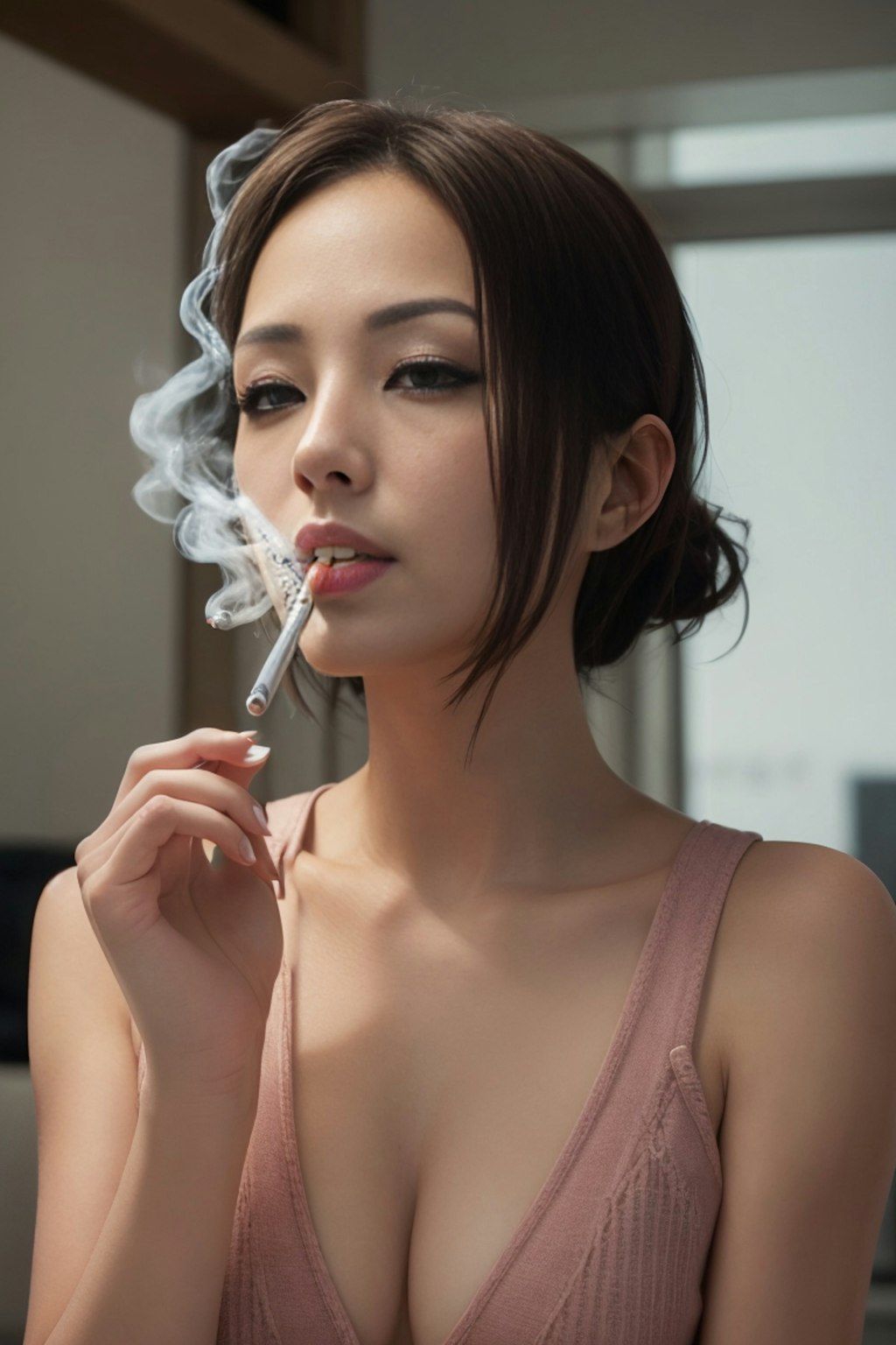 煙草を吸う女2
