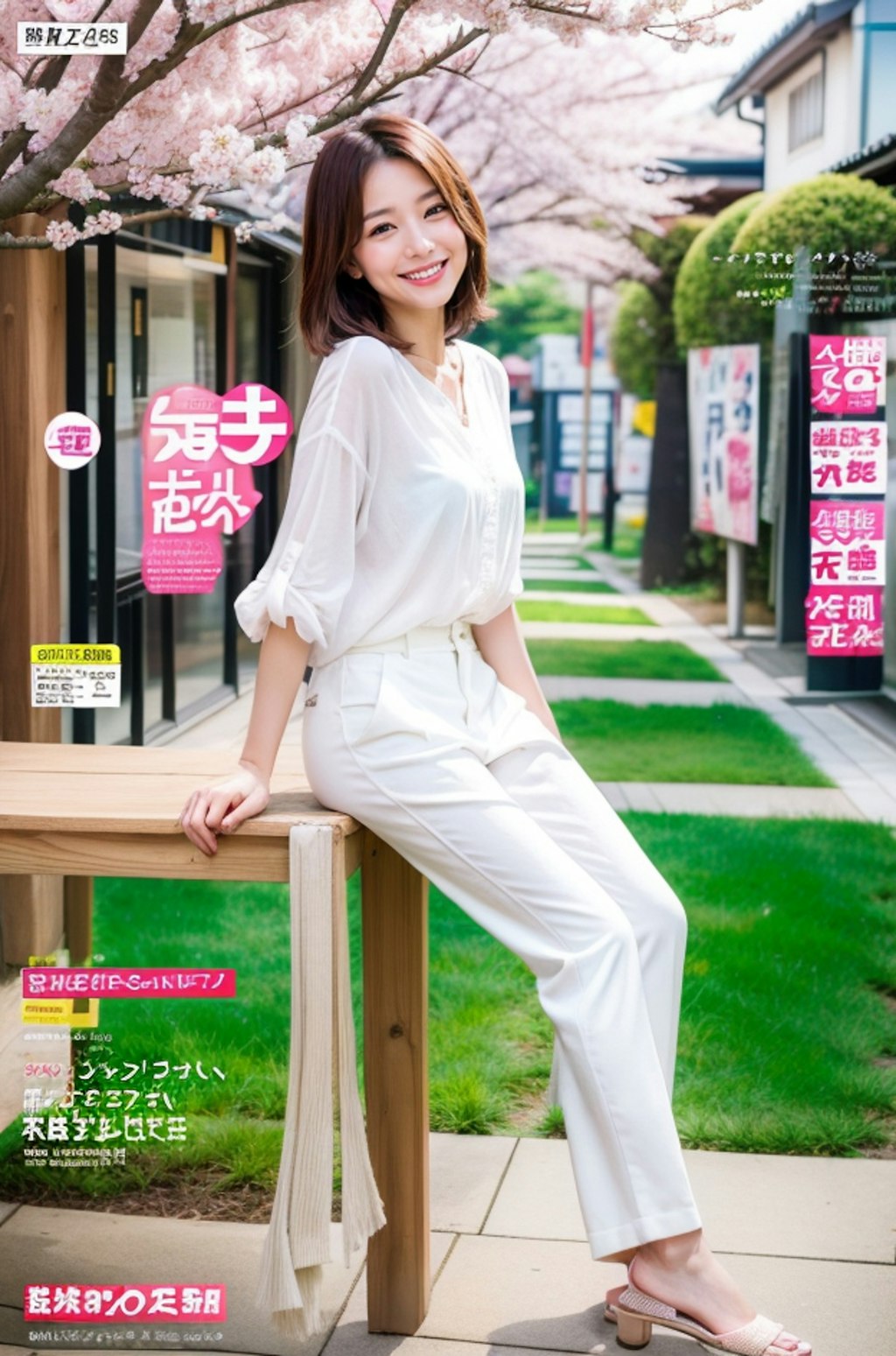 春のファッション雑誌の表紙っぽいやつ