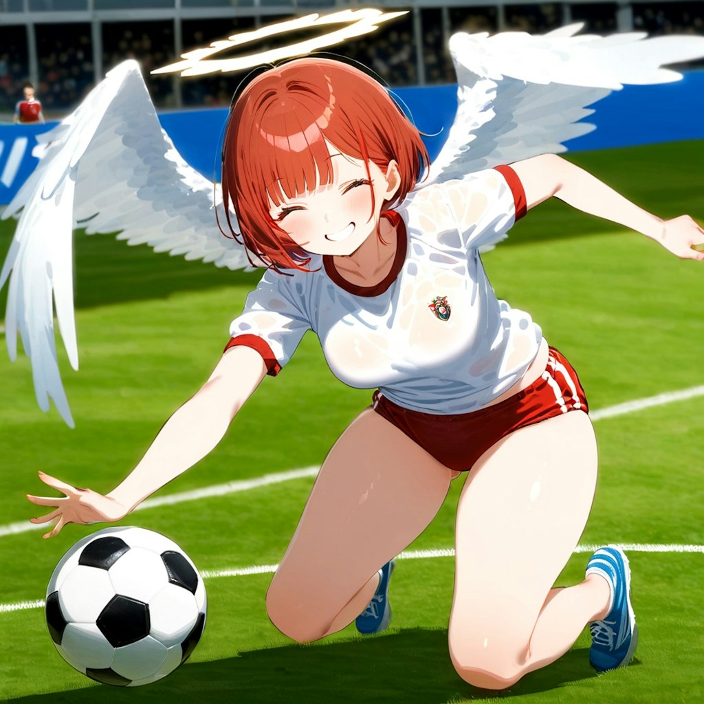 ブルマ元気っ子さんとサッカーボール