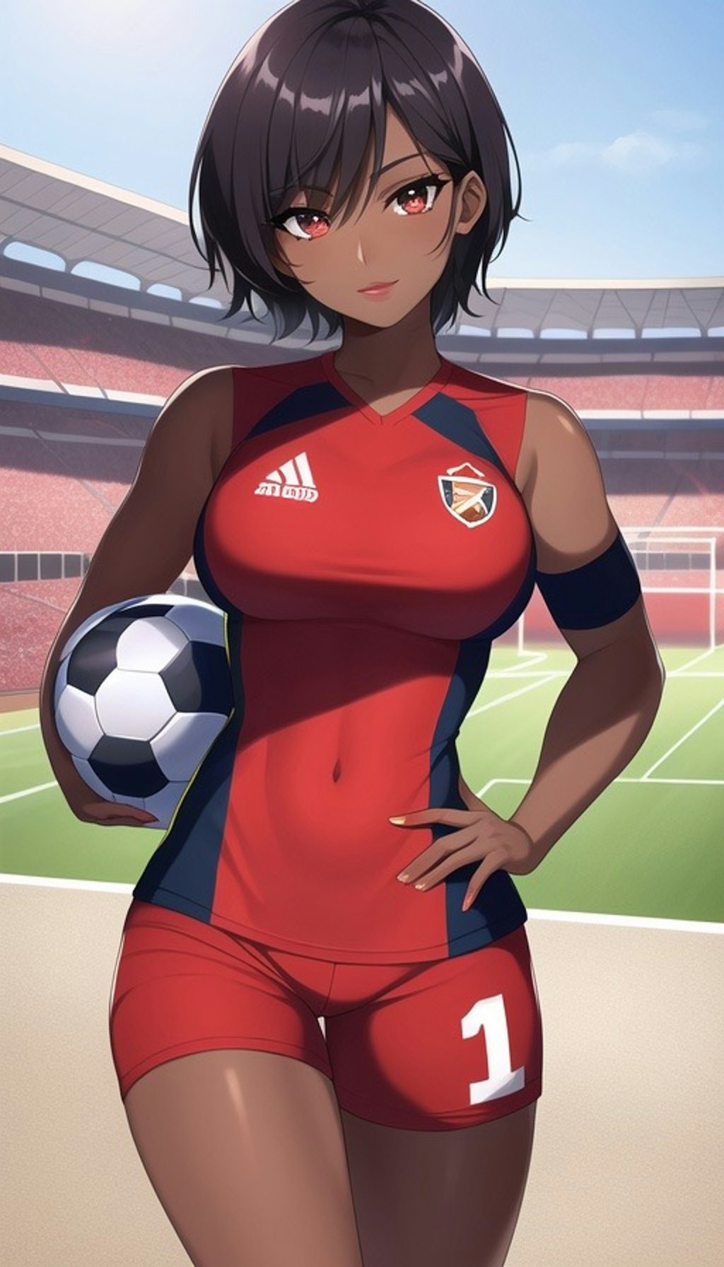 褐色サッカー女子