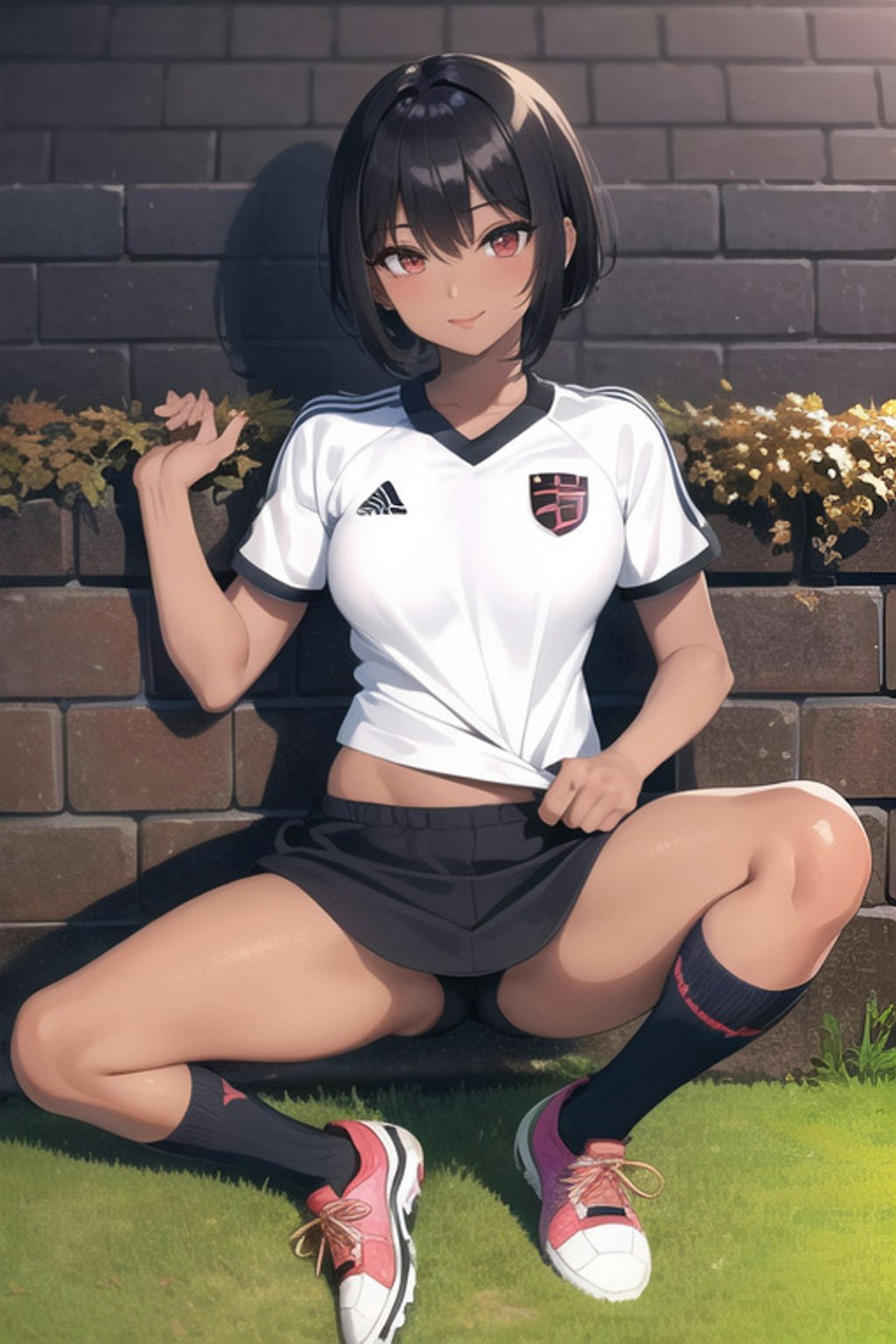 褐色サッカー女子