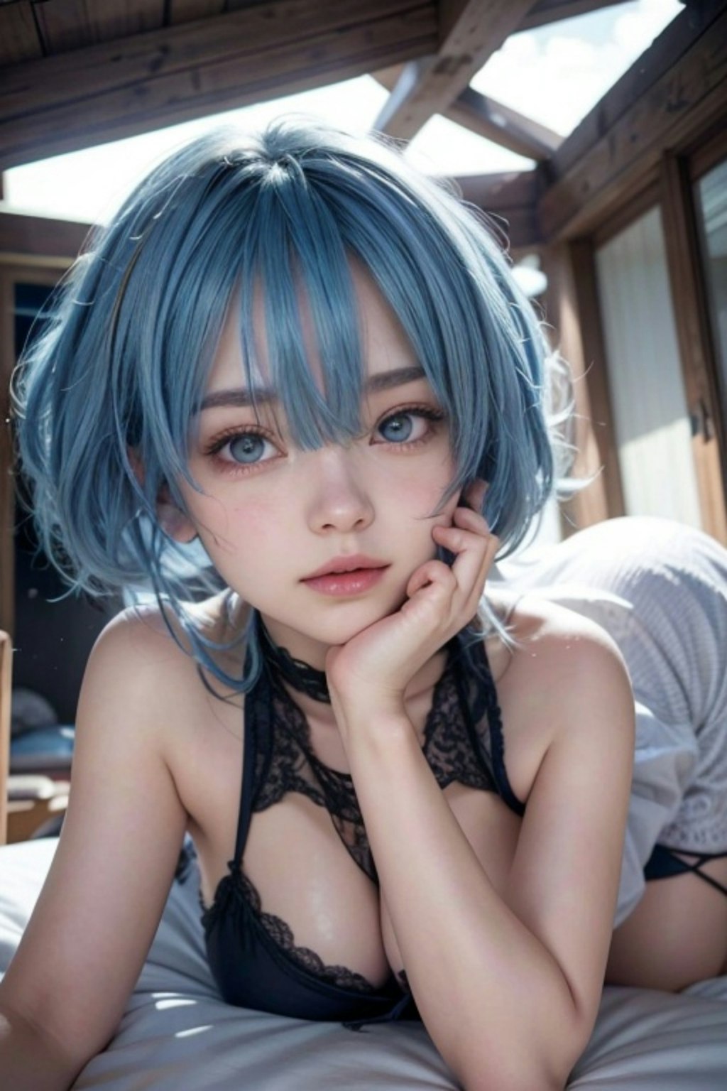 青髪の人