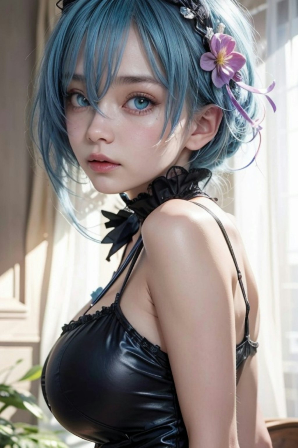 青髪の人